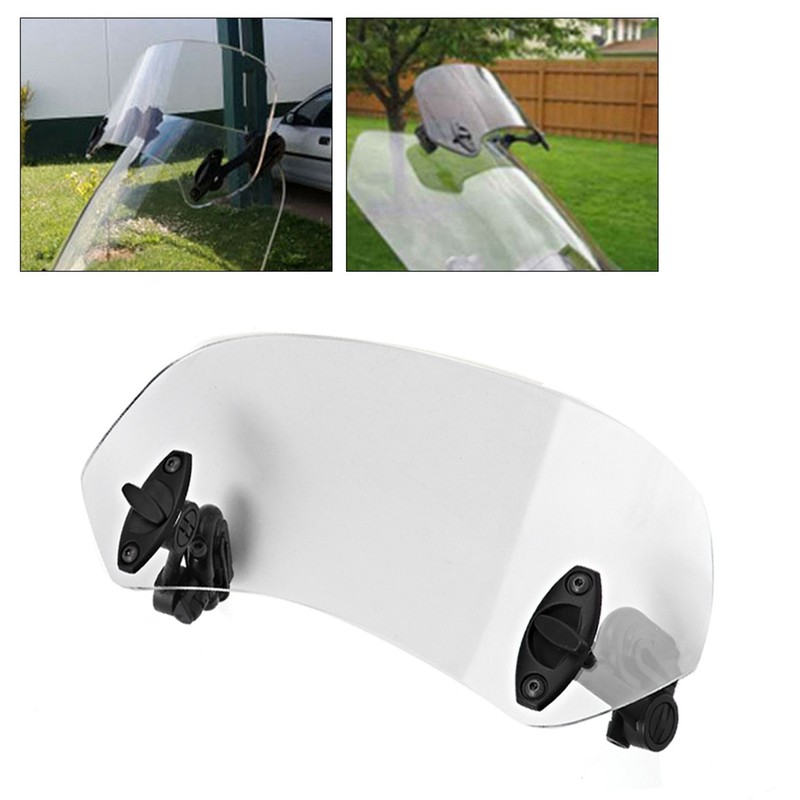 Universal Motorcycle Adjustable Clip On Windscreen Wind Deflector Windshield Accessories