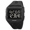 Digital Sports Watch Dual Time Display Night Light Adjustable TPR