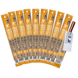 Righteous Felon Jerky Meat Sticks | High Protein, Low Carb, Keto, Gluten Free, Low Sugar, Healthy Snack Stick | All Natural, Individually Wrapped (Street Taco - 10 Pack)