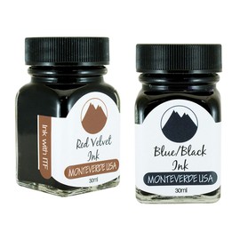 Monteverde 60ml Core Fountain Pen Ink Bottle (30ml Red Velvet Ink Bottle G309RV, 30ml Blue/Black Ink Bottle G309BB)