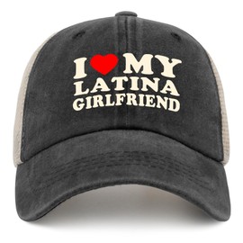 I Love My Latina Girlfriend I Heart My Latina Girlfriend Valentine's Day Couples Matching Funny Trucker Hat Hat Funny Trucker Hat Womens Golf Hat Gifts for Son Golf Cap