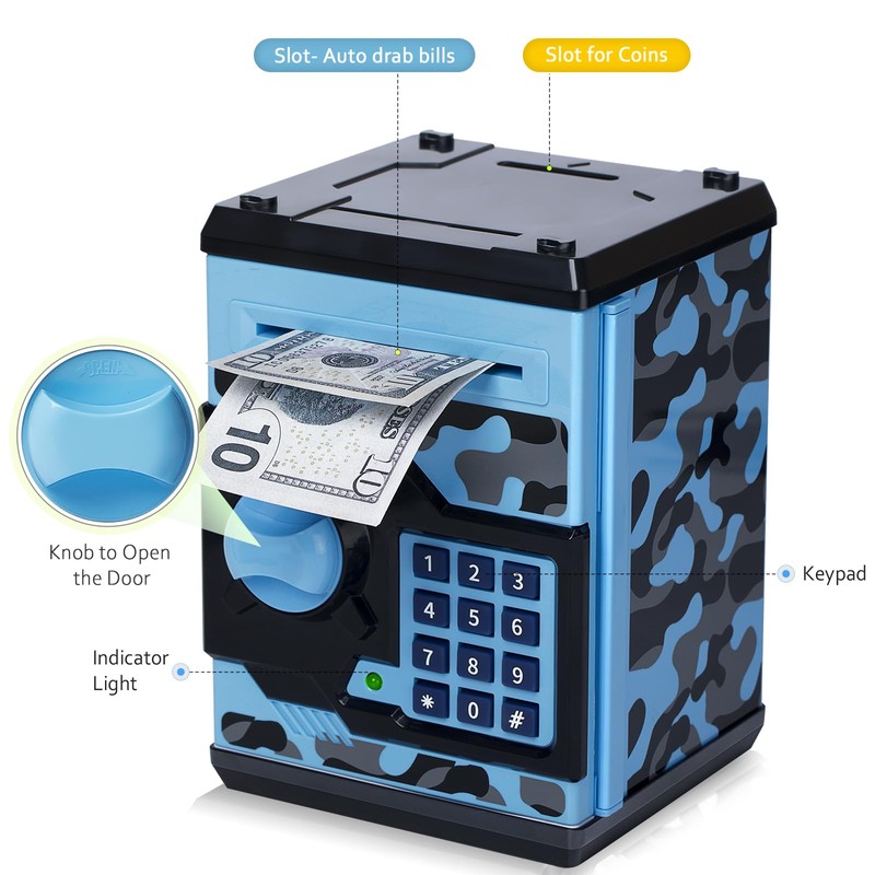 ATM Piggy Bank for Boys Girls, Vcertcpl Mini ATM Coin