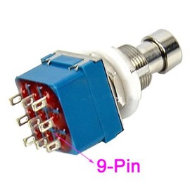 E Support™ 5 X 3PDT 9 Pins Box Stomp Guitar Effect Pedal Foot Switch True Bypass Metal Blue