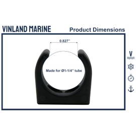Vinland Marine Boat Stowage Clip for Ø1-1/4, Fishing Tool Holder, Fishing Rod Holder Clips, Boat Hook Holder, Boat Ladder Clip. Boat Paddle Holder, Boat Tool Holder, Broom Clip Storage, Oar Holder