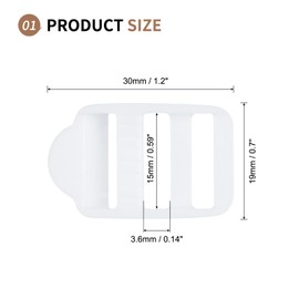 SUIKIHUM 10 Pack Plastic Ladder Slider, 1 Inch(25mm) Backpack Buckle Tri-Glides Clip, Adjustable Lock Buckle for Belt Strap, White