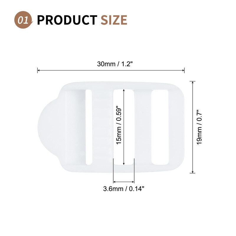 SUIKIHUM 10 Pack Plastic Ladder Slider, 1 Inch(25mm) Backpack Buckle