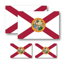 Small Florida Flag Vinyl Decal Bumper Sticker Decal Pack for Cups, Tumblers, Hardhats, Helmets, Phones, Laptop 1" x 2" x4