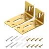 sourcing map 2Pcs Adjustable L-Shape Corner Brace, 40 x 80 x 35mm l Corner Brace Slotted Joint Right Angle Bracket with Screws for Fixing Furniture Wood Shelves Cabinet Shelf, Rose Gold