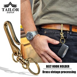 [TAILOR JAPAN] GOOD LUCK AMERICAN VINTAGE KEYCHAIN KEY RING BRASS, Black