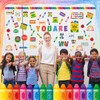 Mooliwe 90 Pcs Crayon Affirmation Station Classroom Bulletin Board Set