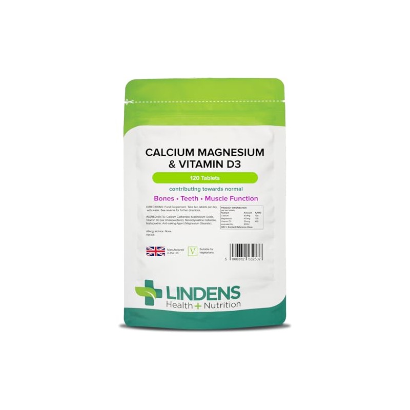 Lindens - Calcium Magnesium & Vitamin D - 120 Tablets