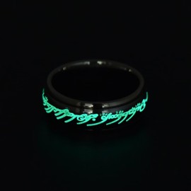 Meilord 8mm Glowing in The Dark The Lord of The Rings Ring for Men and Women Aurora Spinner Fidgety Anxiety Magic Ring Glow Ring Luminous Worry Anxious Rings,Size6-12, Metal