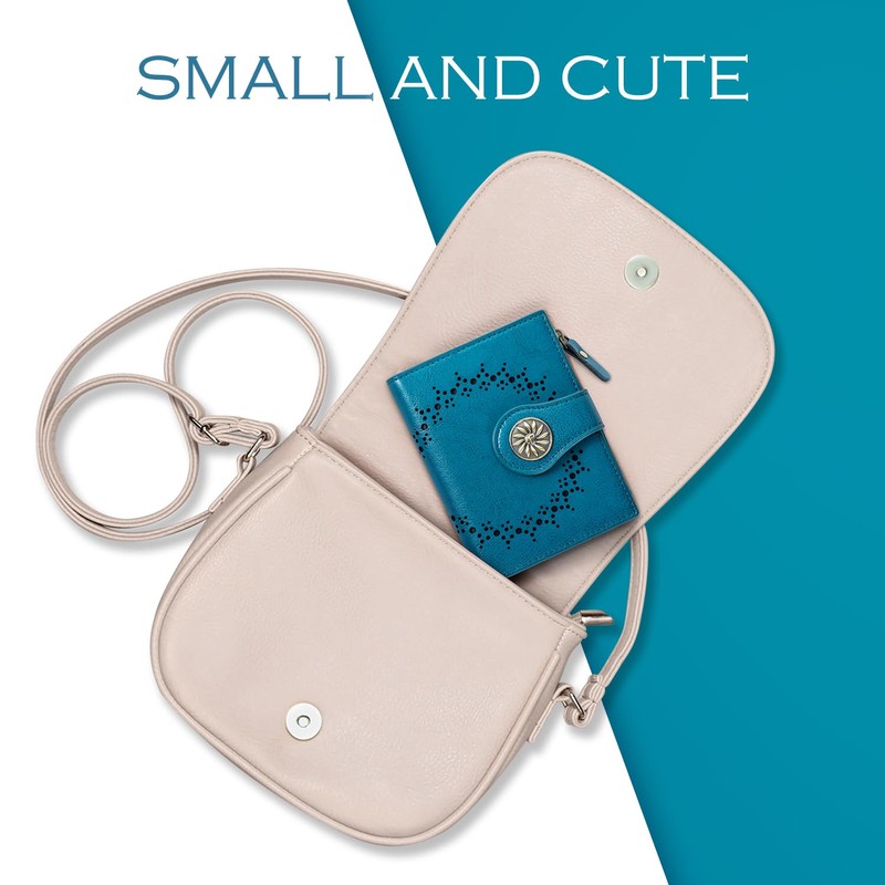 Tipmile Small Wallets Woman Leather Bifold RFID Blocking Card Holder