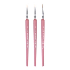 HARFINGTON 3pcs Detail Paint Brushes 10mm Pointed Tip 185mm Length Nylon Hair Miniature Painting Brush for Watercolor Oil Acrylic Painting(1#), Pink