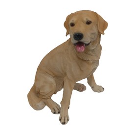 dilixuan Yellow Labrador Retriever Resin Statue | Hand-Painted Garden Sculpture with Intricate Details | Indoor/Outdoor Patio Decor | Durable Dog Figurine 23x18.5x28cm