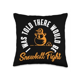 Funny Snowball Fights Design Christmas Holiday Funny Snowball Fighter Costume Winter Decoration Throw Pillow, 16x16, Multicolor