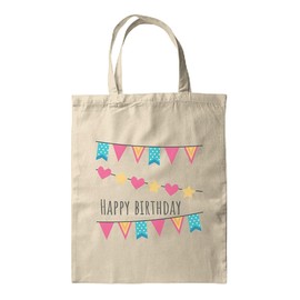 BWW Print - Happy Birthday Bunting - Gift Bag | Canvas Tote - Tote Bag, Single Sided