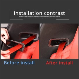 car-attention 2PCS Carbon Fiber ABS Seat Safety Belt Buckle Cover Trim For Corvette C8 2020-24