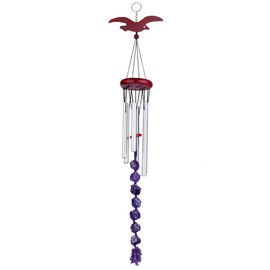 mookaitedecor Amethyst Wind Chimes, 60 cm Outdoor Wind Chimes with 6 Aluminium Tubes for Garden, Balcony, Patio and Home Decor