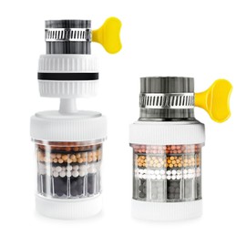 2 Pieces Faucet Filter, Activated Carbon Tap Water Filter, 360 Degree Free Rotating Filter, Suitable for Kitchen and Bathroom to Remove Impurities from Water and Soften Hard Water.