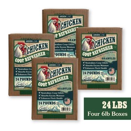 ARDEN LINE Chicken Coop Odor Eliminator Zeolite, Neutralizes Coop Odors, Absorbs Excess Moisture, Enhances Flock Health, OMRI Listed, Made in USA, 24 Pounds (4 x 6 Pound Boxes)