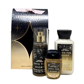 Bath and Body Work Into The Night Let's Celebrate Mini Gift Bag Trio Set - Fragrance Mist - Body Lotion and Hand Gel - Travel Size