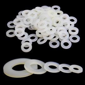 100 Pieces M2.5 Plastic Nylon Flat Spacer Washer (M2.5 (ID)5mm (OD)1mm (Thickness))