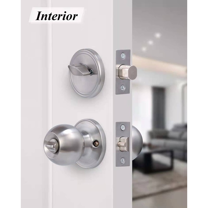 Lanwandeng (6Sets) All Keyed Same Entry Door Knob and Single