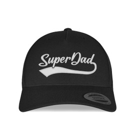 tshirtladen Super Dad Cap Embroidered - Snapback with Embroidery for Dad - Father's Day Gift Father Son - Gift Idea for Father's Day - Cap Men Dad Gift - Hat Father's Day Superhero Super Daddy, black