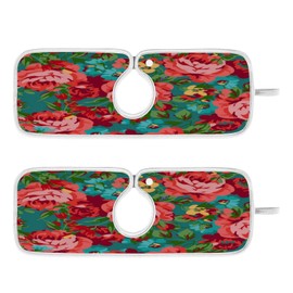 Kitchen Faucet Absorbent Mat, Rose Water Splash Guard for Sink, Faucet Drip Catcher Thicken Sponge Microfiber Faucet Water Catcher Mat Sink Absorbent Mat for Kitchen 30x5in 2Pack