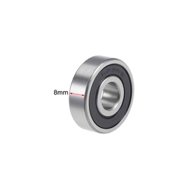 sourcing map 629-2RS Deep Groove Ball Bearings 9 mm x 26 mm x 8 mm Double Sealed Chrome Steel P6 (ABEC3) Pack of 2