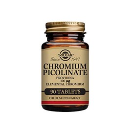 Solgar Chromium Picolinate 100 mcg Tablets - Balances Blood Glucose Levels - Supports the Metabolism - Easy to absorb - Food Supplement - Vegan, Vegetarian, Kosher - Pack of 90