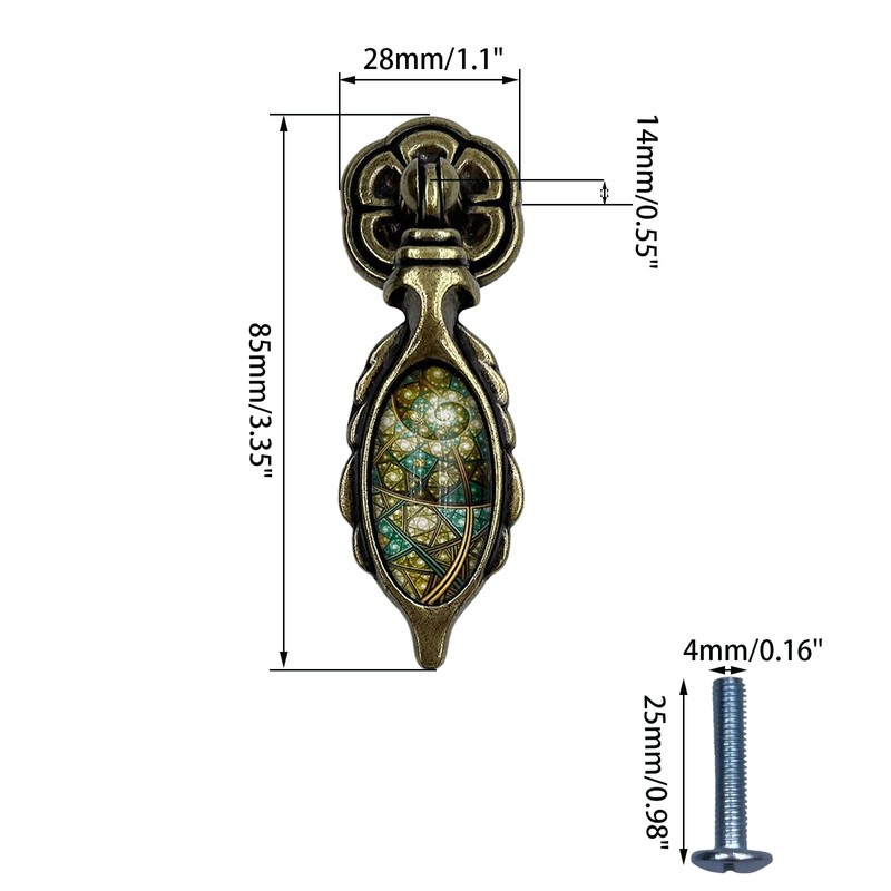 Yuqim Antique Drawer Pulls Bronze Metal Cabinet Knobs with Stained