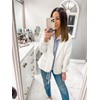 LookbookStore Women White Notched Lapel Pocket Button Work Office Blazer