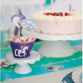 10 Muffin Picks * Star Tail * as Decoration for Children's Birthday and Theme Party | Muffin Picks Made of Wood and Paper | Laura Girls Horses Unicorn Children's Party Birthday