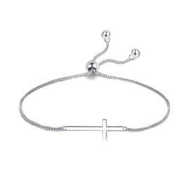 VONALA Kreuz Armband für Frauen 925 Sterling Silber Philipper 4:13 Ich kann alle Dinge tun Glaube Armband Religiöser Christlicher Schmuck Geschenke