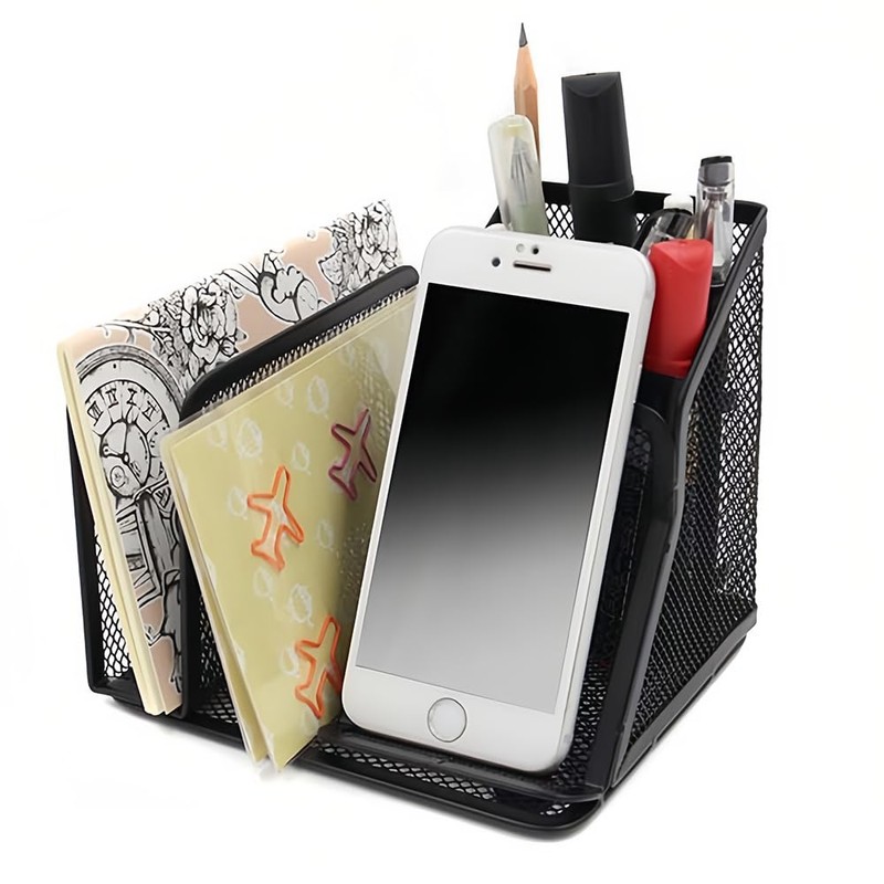 Cheerhom Desk Organiser, Mesh Metal Office Tray, Sticky Notes, Folder