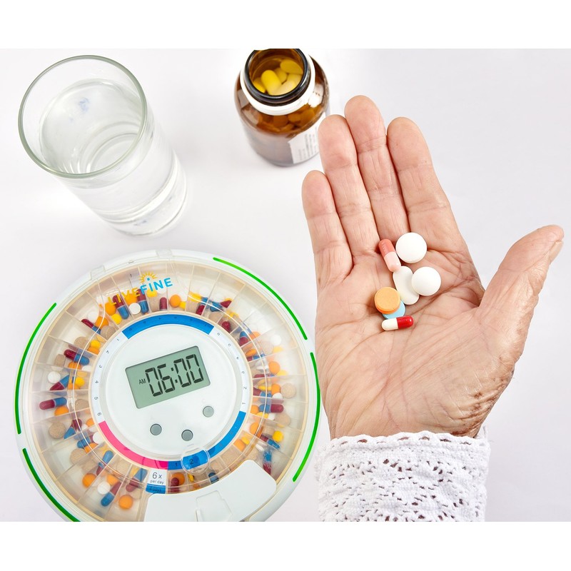 Live Fine Automatic Pill Dispenser with 28-Day Electronic Medication Organizer,