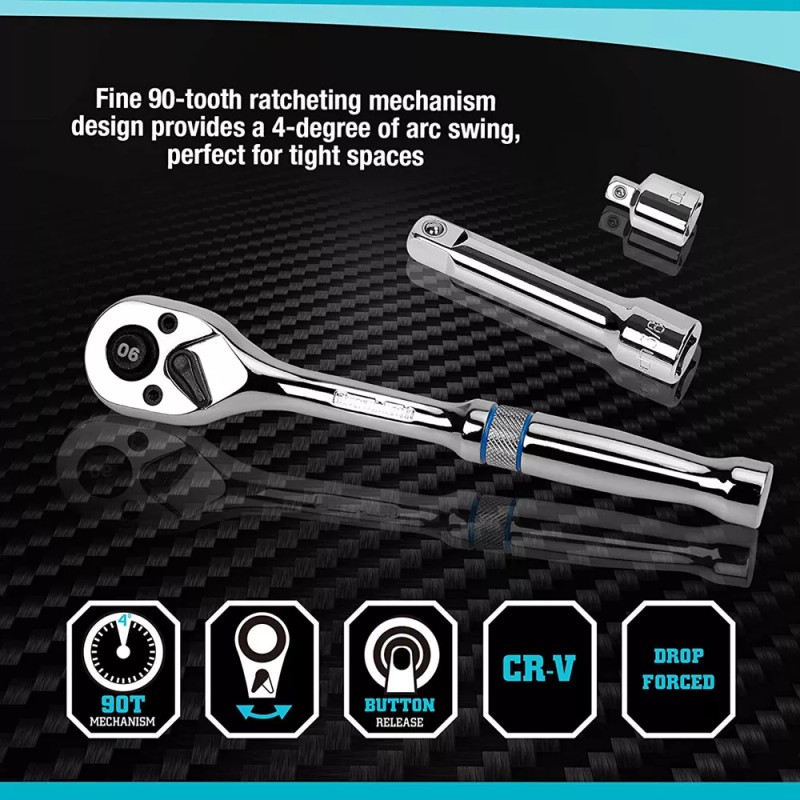 DURATECH 149 PC Mechanic Ratchet Socket Wrench Hex Key Sets