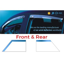 Heko WD11150-9831, Full Set of 4 Heko Wind Deflectors (Front & Rear), Only for the 4 Doors Model, Tinted, Easy to Fit
