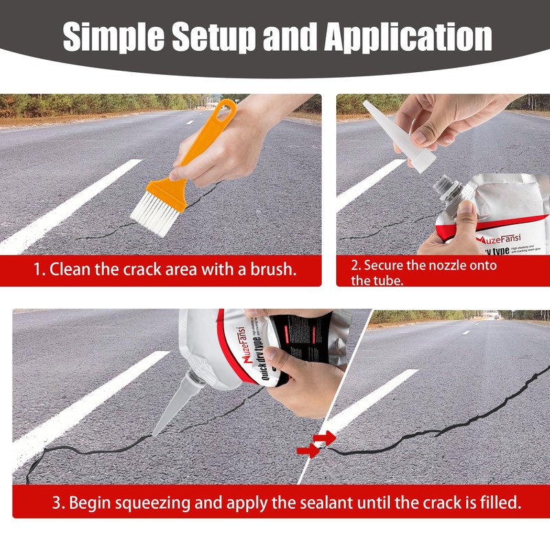 Asphalt Crack Filler, Crack Repair Sealant, Driveway Crack Sealer for