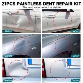 Car Dent Puller Kit, 21 PCS Paintless Dent Removal Kit, Car Dent Repair Kit with Bridge Dent Puller, Dent Remover Tool for Car Hail Damage DIY Repair