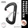 Booms Fishing Black Carabiner Clip: 3.1" Heavy Duty Carabiners 12kN/2697lbs