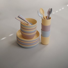 Mushie Cutlery Set with Fork and Spoon for Children, Reusable Cutlery Set, Made in Denmark, BPA-Free, Safe, High-Quality and Durable First Equipment (Soft Lilac)