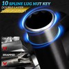 10 Spline Lug Nut Socket,3 Pieces Nut Socket Compatible with