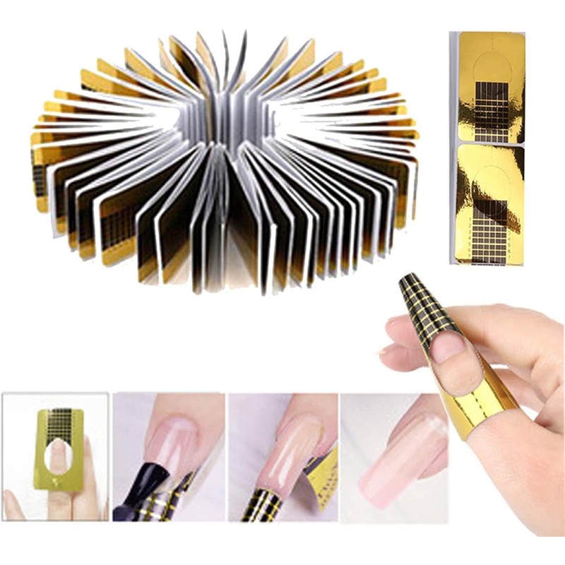 100 Pcs Nail Forms Self Adheisive Paper Nail Form Stickers