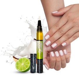 Cuticle Oil Pen for Nails - Nail Strengthener & Growth Oil and Serum for Damaged Nails, Hangnails w/Jojoba cuticle oil—Coconut Lime Verbena Fragrance - Holographic Pen from Nail Care Headquarters