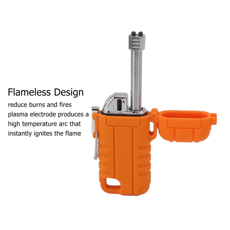 USB Rechargeable Lighter Windproof Dual Arc Lighter Waterproof Flameless Electric