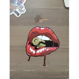 Generic RED Lips with Bullet Bumper Sticker Laptop Sticker Window Sticker
