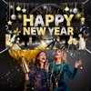 HOWAF Happy New Year Banner 2025 Black Gold NYE Party